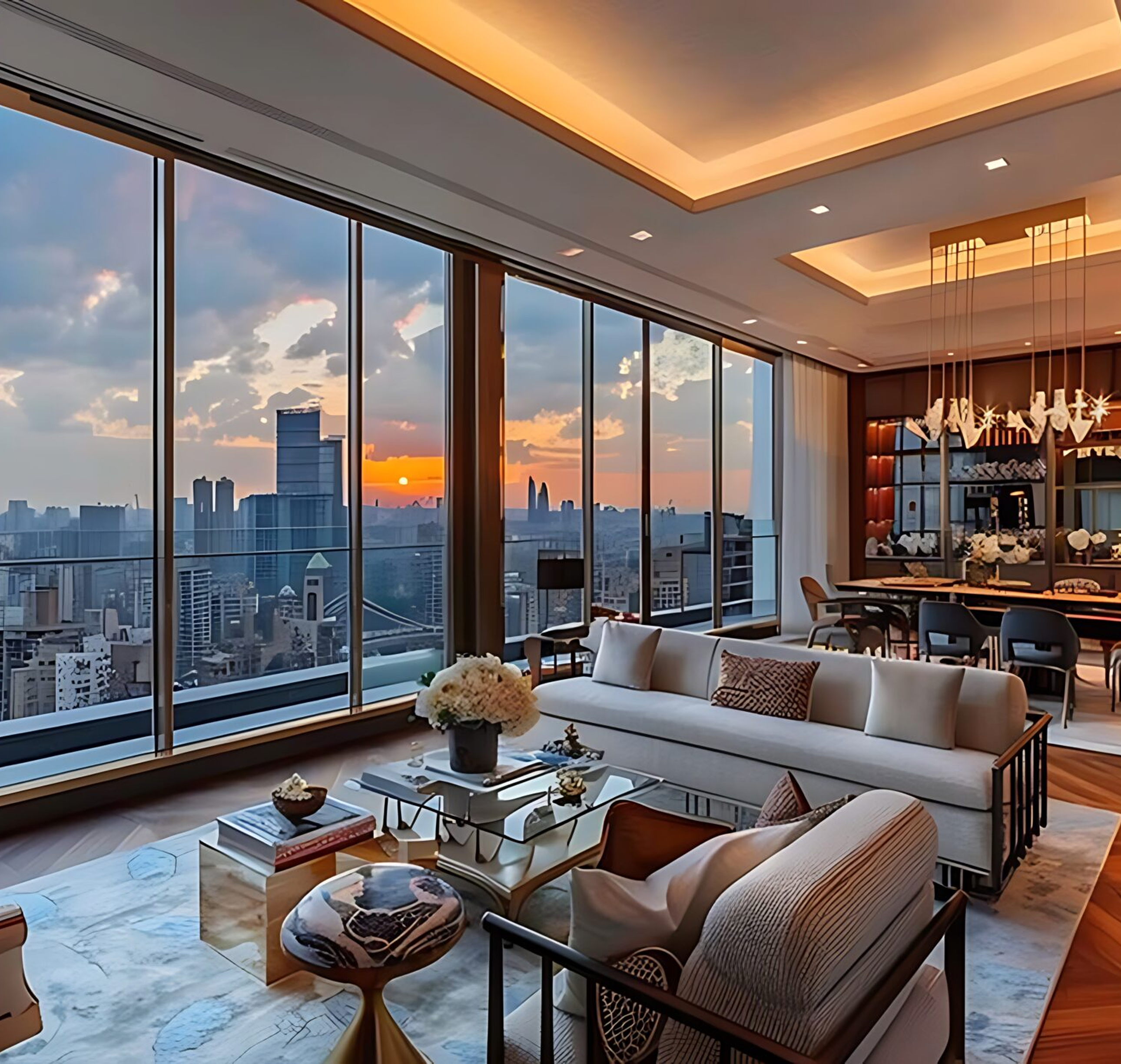 luxury-penthouse-living-room-with-sunset-city-view-scaled 2